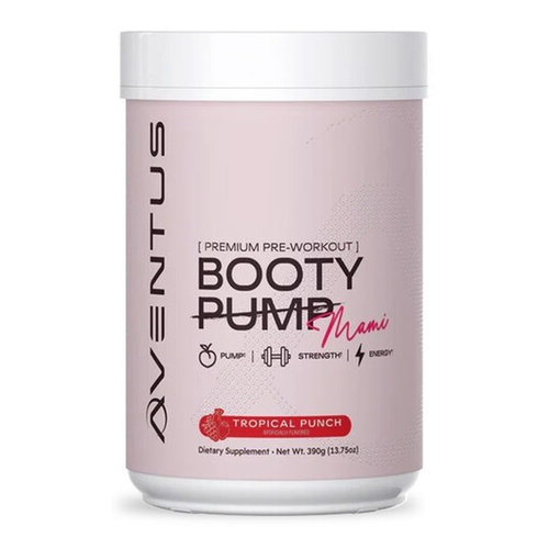 Aventus Supplements Booty Pump Pre-Workout Powder for Women Mami Tropical Punch 390g