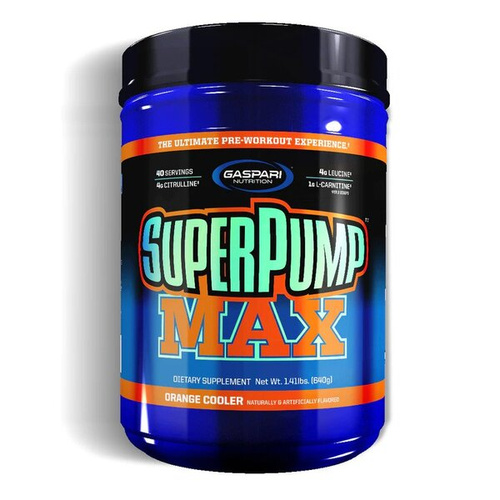 Gaspari Nutrition SuperPump MAX Pre-workout Powder for Muscle Pump and Endurance Orange Cooler 640g