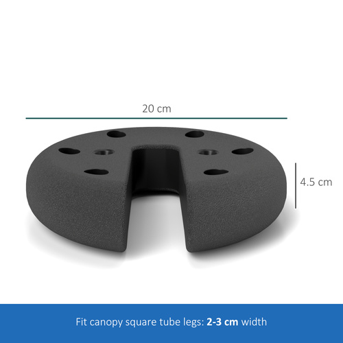 Outsunny Pop up Canopy Tent Weights Set of 4 PCs, Leg Weights for Marquee Party Tent Outdoor Canopy, Total 8.8KG