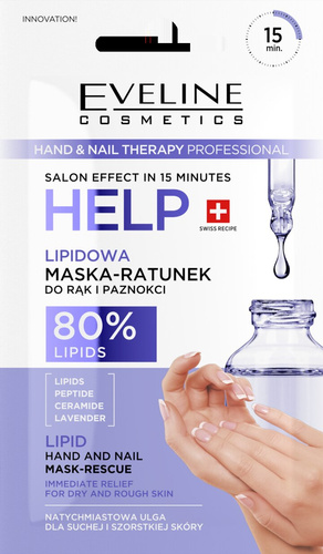 Eveline Hand & Nail Therapy Lipid Mask-Rescue for Hands and Nails for Dry Hands and Brittle Nails 7ml