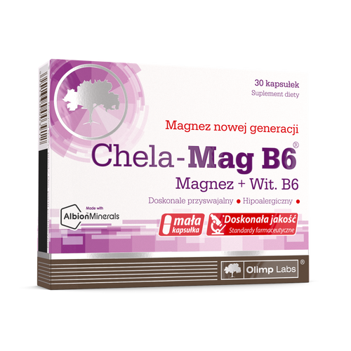 Olimp Chela Mag B6 Uzupełnia Poziom Magnezu w Organizmie 30 Kapsułek
