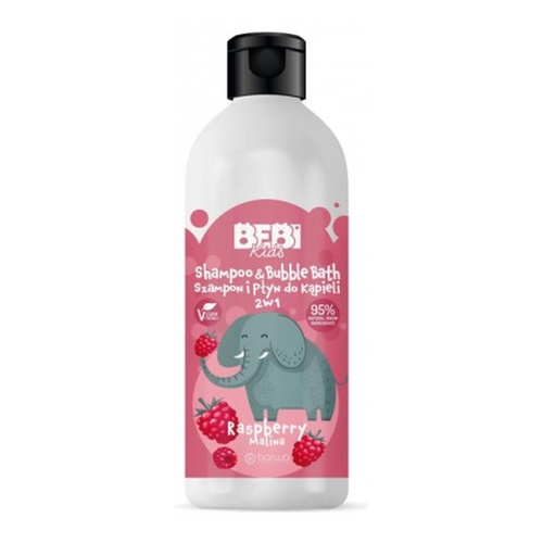 Barwa Bebi Kids Shampoo and Bath Liquid 2in1 Raspberry for Children from 1 Year of Age 500ml