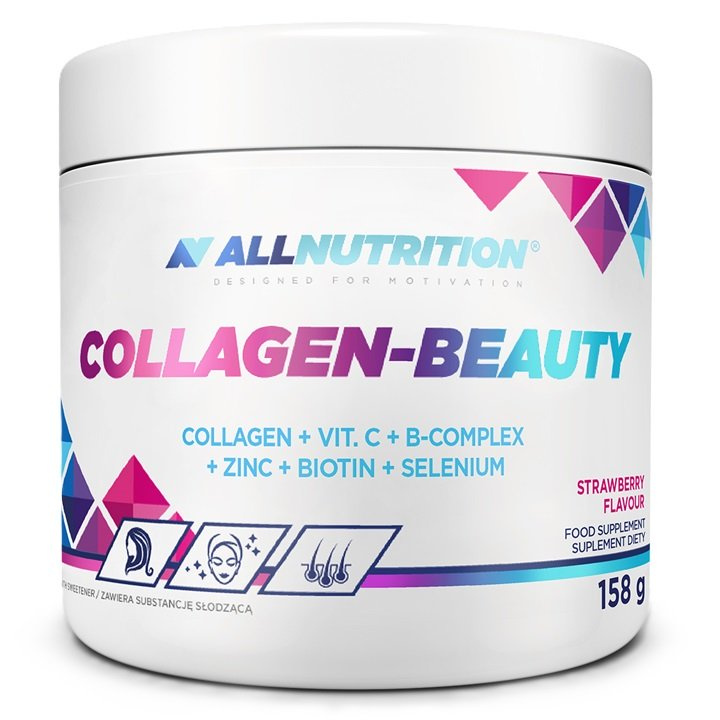 Allnutrition Collagen-Beauty Hydrolyzed Beef Collagen with Vitamin and Mineral Complex Strawberry 158g