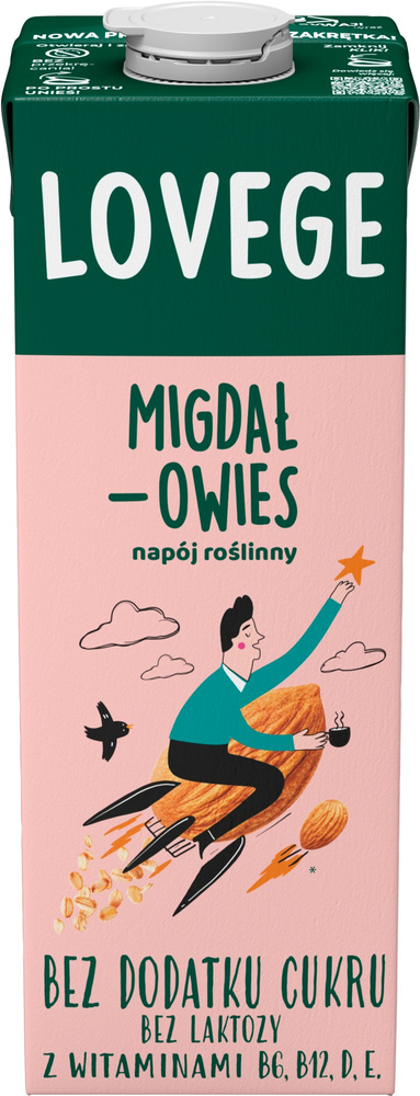 Sante Lovege Migdał Owies Napój Roślinny Bez Cukru 1l