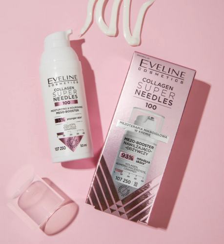 Eveline Super Needles Collagen 100 Nawilżająco-Odżywczy Mezo-Booster na Dzień i na Noc 50ml