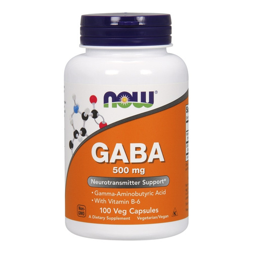 NOW Foods GABA with Vitamin B6 For The Nervous System and Relaxation 100 Vcaps