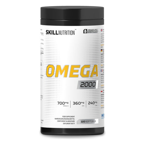 Skill Nutrition Omega 2000 Suplement z Olejem Rybim z EPA i DHA na Zdrowie Serca, Mózgu i Wzroku 120 Kapsułek