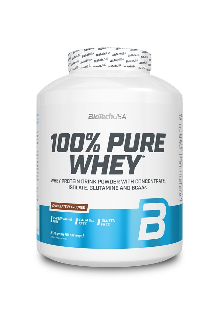 BioTechUSA 100% Pure Whey Orzech Laskowy Na Wzrost i Utrzymanie Masy Mięśniowej 2270g