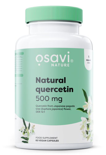 Osavi Naturalna Kwercetyna 500mg Wysokiej Jakości Bioflawonoid 60 Kapsułek Wegańskich