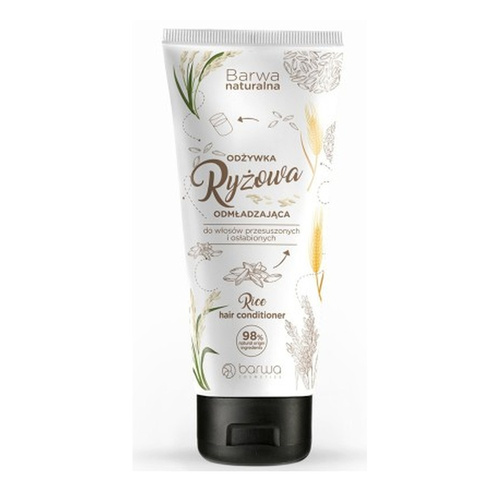 Barwa Naturalna Odmładzająca Odżywka Ryżowa w Tubie dla Włosów Osłabionych i Przesuszonych 200ml