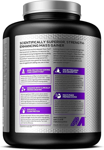 MuscleTech Mass-Tech Elite Vanilla Cake 3180g