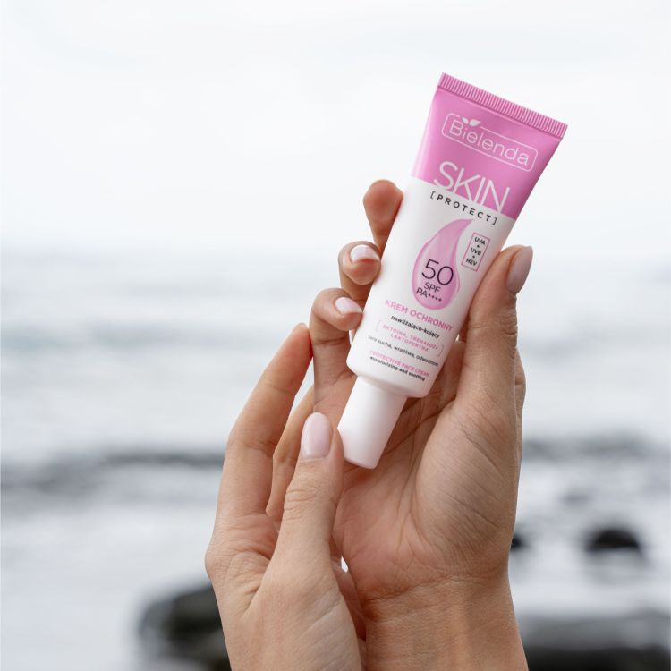 Bielenda Skin Protect Krem Ochronny Nawilżająco - Kojący PA++++ UVA + UVB + HEV SPF50 40ml