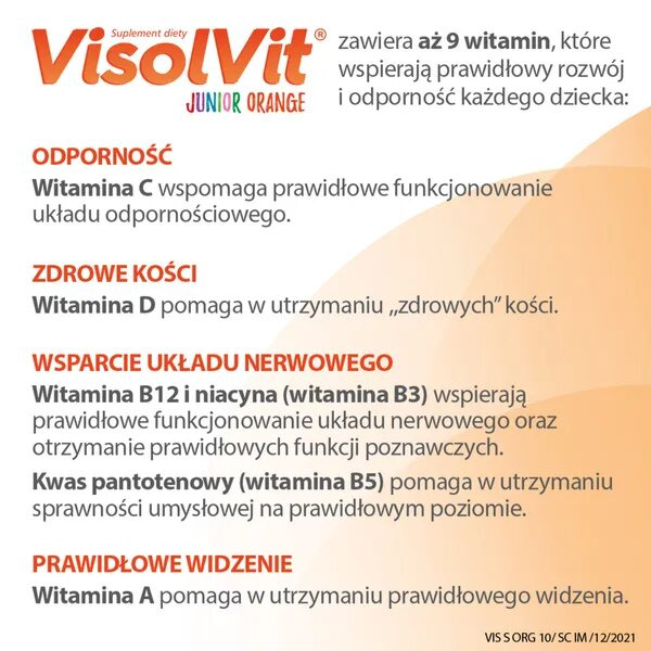 Visolvit Junior o Smaku Pomarańczowym 10 Saszetek