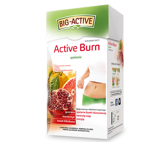 Big Active Active Burn Herbal and Fruit Slimming Tea with Pomegranate and Hibiscus 20x2g