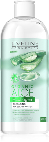 Eveline Organic Aloe+Collagen Cleansing Micellar Water for All Skin Types 400ml
