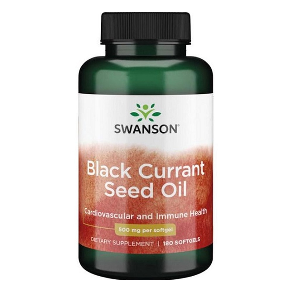 Swanson Black Currant Seed Oil 500mg Olej z Czarnej Porzeczki 180 Kapsułek