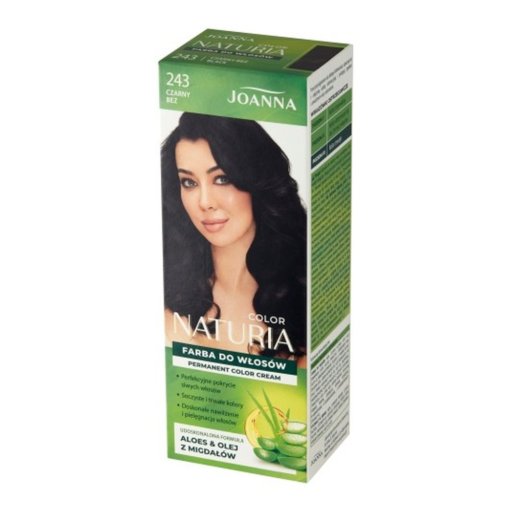Joanna Naturia Trwały Kolor Włosów Farba Pielęgnacja Połysk Nr 243 Czarny 100ml