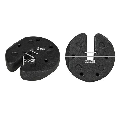 Outsunny Total 12KG Gazebo Weights Set of 4, Weights for Gazebo Legs with Reinforce Pins and Carry Belt, for Canopies Tents