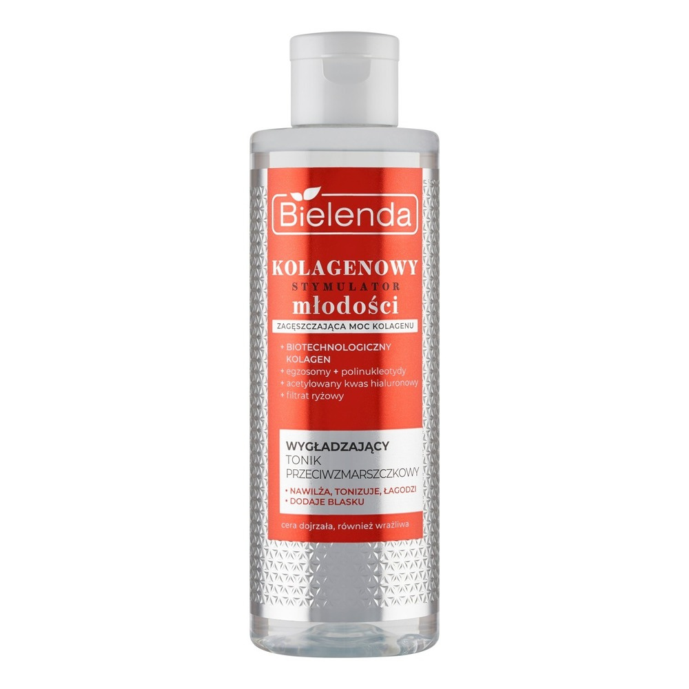 Bielenda Collagen Youth Stimulator Smoothing Anti-Wrinkle Tonic for Mature Sensitive Skin for Day and Night 200ml