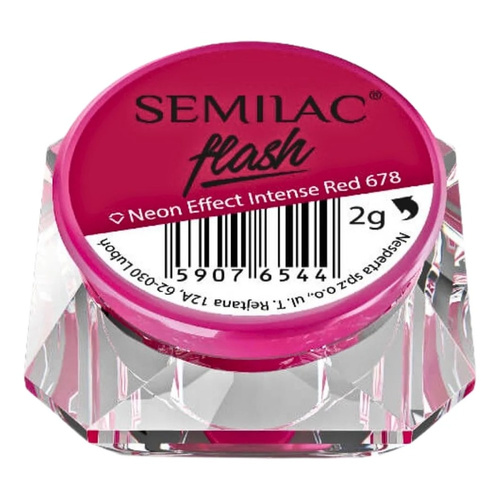 Semilac Flash Neon Effect - 678 Intense Red Nail Powder 2g