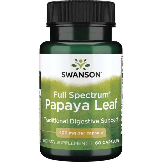 Swanson Full Spectrum Papaya Leaf 400mg 60 Kapsułek