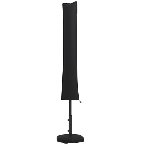 Outsunny Parasol Cover, Cantilever Umbrella Cover for 2-3.5 m Parasols, 420D Oxford Fabric Banana Umbrella Protector with Zipper for Outdoor Garden, Patio, Black