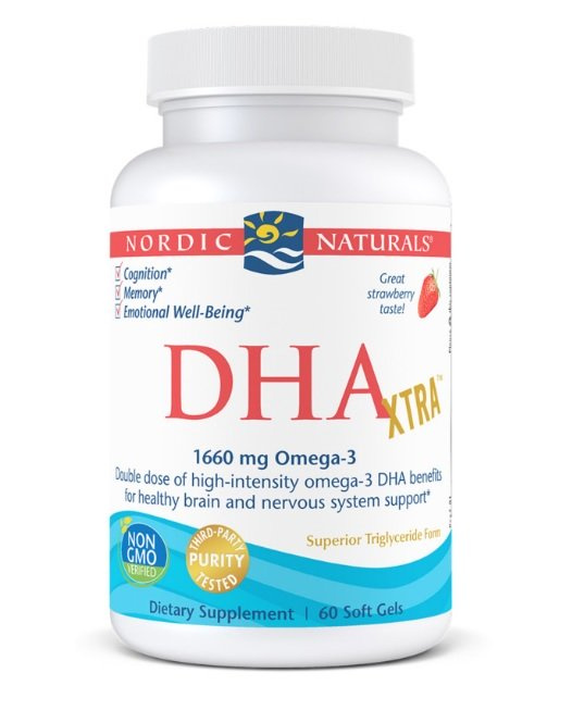 Nordic Naturals DHA Xtra 1660mg Wysoka Dawka DHA na Wsparcie Mózgu 60 Kapsułek
