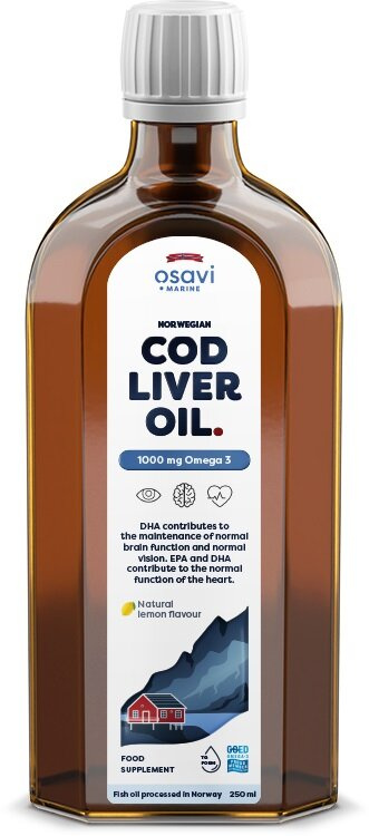 Osavi Norwegian Cod Liver Oil 1000mg Omega 3 Lemon 250ml