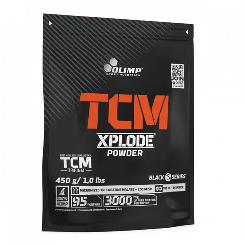Olimp Nutrition TCM Xplode Powder Cytrynowy Jabłczan Kreatyny z Witaminami na Masę Mięśniową i Wytrzymałość 450g