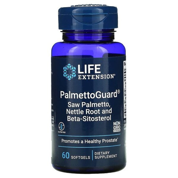 Life Extension PalmettoGuard Palma Sabałowa Korzeń Pokrzywy z Beta-Sitosterolem Na Zdrowie Prostaty 60 Kapsułek Miękkich