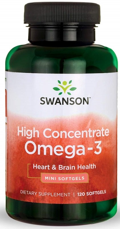 Swanson High Concentrate Omega-3 120 Softgels