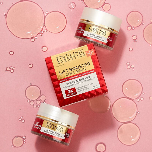 Eveline Lift Booster Collagen Silnie Ujędrniający Krem-Wypełniacz Zmarszczek 50+ na Dzień i na Noc 50ml