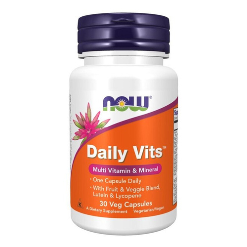 NOW Foods Daily Vits Daily Multivitamin with Lutein and Lycopene 30 Vcaps