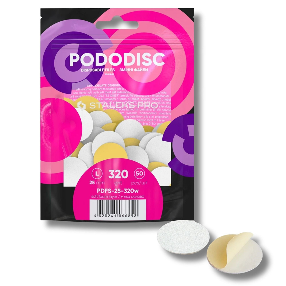Staleks Pro Wymienne Pilniki Białe na Miękkiej Bazie do Dysku do Pedicure PODODISC L EXPERT 50 Sztuk