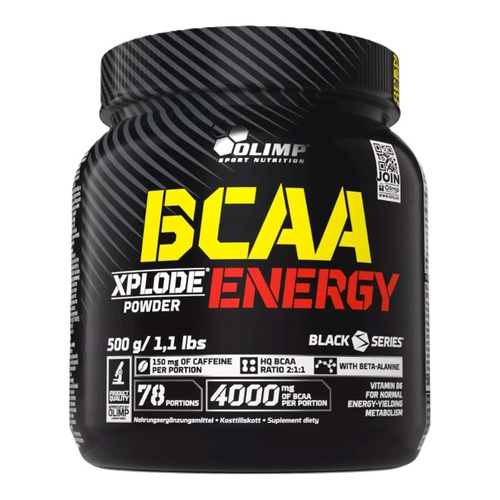 Olimp Nutrition BCAA Xplode Energy BCAA Powder with Caffeine for Energy and Fatigue Reduction Fruit Punch 500g