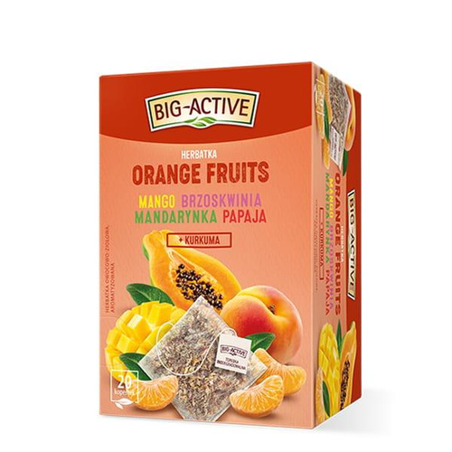 Big-Active Orange Fruits Fruit and Herbal Tea Mango Peach Mandarin 20x2g