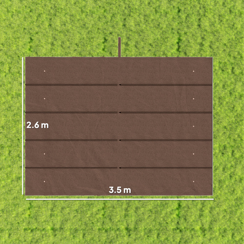 Outsunny Retractable Pergola Cover, 3.5 x 2.6 m Replacement Canopy Fabric for 4 x 3 m Frame, Roof Top Only, Brown