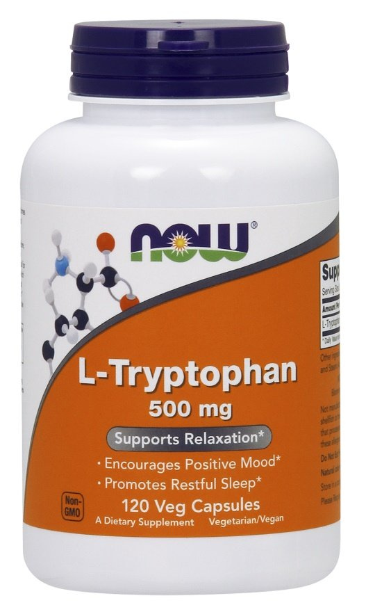 NOW Foods L-Tryptofan 500 mg Wsparcie Nastroju i Spokojnego Snu 120 Kapsułek
