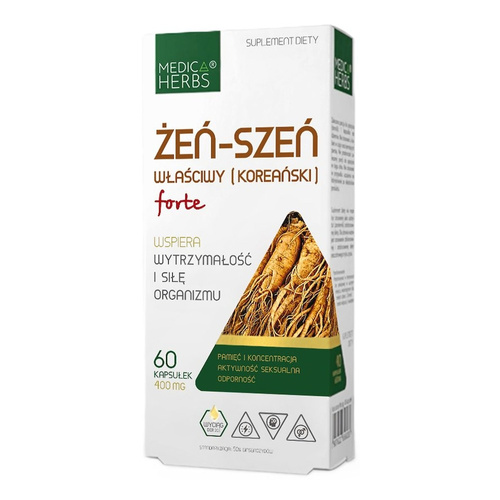 MEDICA HERBS Korean Ginseng Forte 400mg, 60 capsules