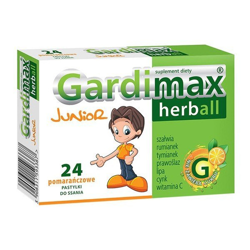 Gardimax Herball Junior, pastylki do ssania, 24szt