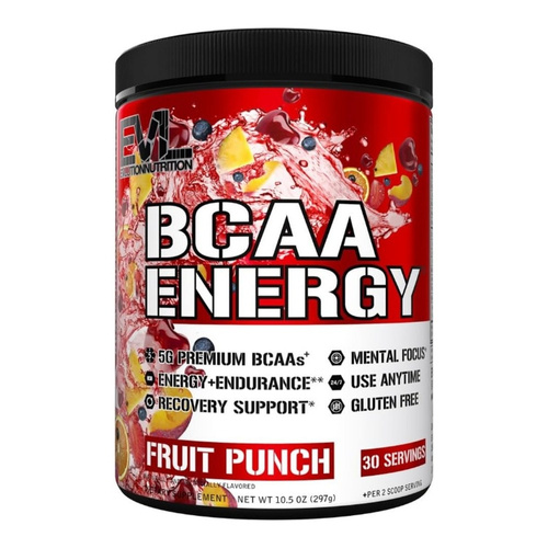 EVLution Nutrition BCAA Energy Amino Acids with Caffeine for Energy and Muscle Recovery 288g