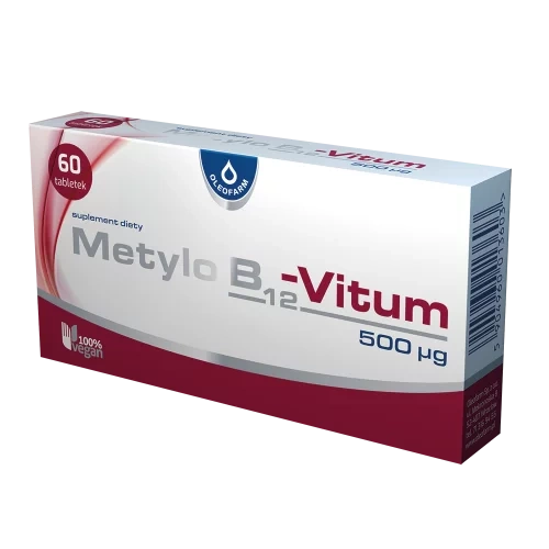 Oleofarm Metylo B12-Vitum 500µg Wspomaga Prace Układu Nerwowego i Odpornościowego 60 Tabletek