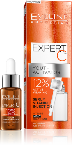 Eveline Expert C Aktywator Młodości Serum-Zastrzyk Witaminowy na Noc 18ml