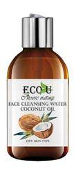 EcoU Woda do Mycia Twarzy z Naturalnym Olejkiem Kokosowym do Skóry Suchej 200ml Best Before 15.11.26