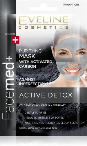 Eveline Facemed+ Hydra Deep Detox 8in1 Mask with Activated Carbon 2x5ml