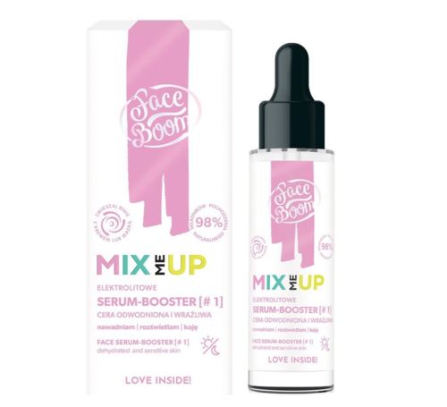 FaceBoom Mix Me Up Elektrolitowe Serum - Booster dla Skóry Odwodnionej i Wrażliwej Vegan 30ml