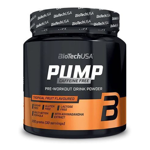 BioTechUSA Pump Caffeine Free Caffeine-Free Pre-Workout, Tropical Fruit 330g
