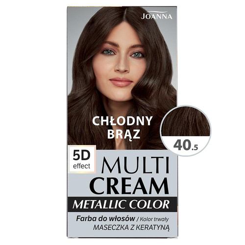 Joanna Multi Cream Color Farba do Włosów z Efektem 5D z Długotrwałym Efektem Nr 40.5 Chłodny Brąz 1 Sztuka