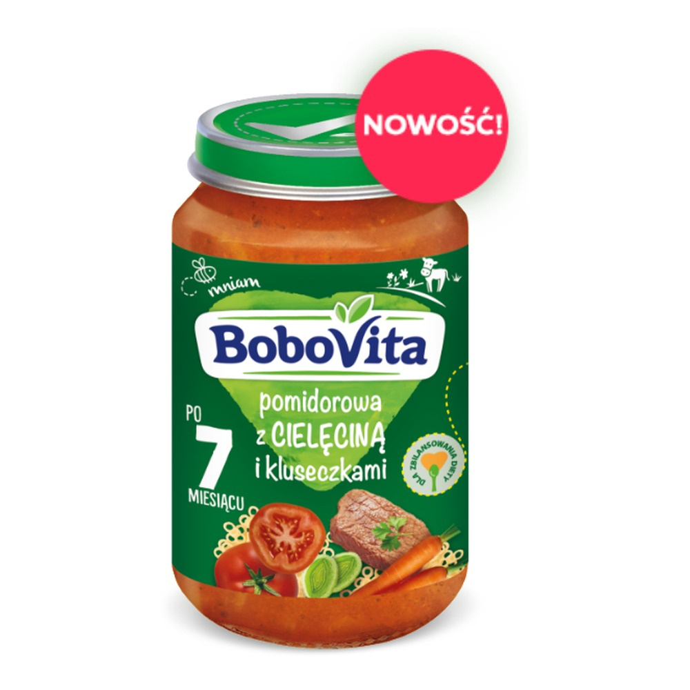 BoboVita Pomidorowa z Cielęciną i Kluseczkami po 7. miesiącu 190g