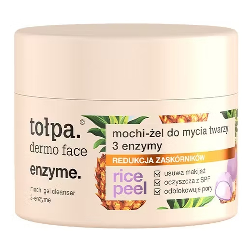 Tołpa dermo face enzyme mochi facial cleanser with 3 rice peel enzymes, 110g
